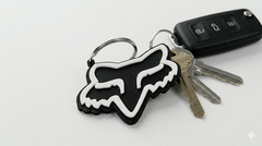 Custom MX Racing Style Sponsor Keychain – Black & White Motocross Dirt Bike
