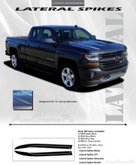2016-2018 Chevy Silverado Vinyl Graphic LATERAL Hood Spikes Spear Stripe Decal