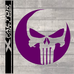 Circular Punishment Skull Vinyl Decal 4 Sizes/14 Colors FREE SHIPPING Harley