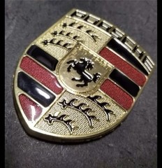 New! Porsche Crest Front Hood Emblem 9P1853601 911 Boxster Cayman w/3m tape