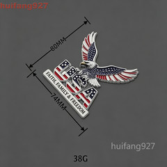Metal Car Trunk Tailgate Fuel Tank Body Badge 3D USA Eagle Flag Emblem Decal