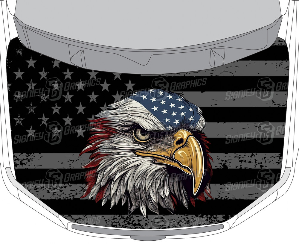 Hood Vinyl Wrap Patriotic American Eagle Decal Truck or Car