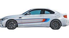 2 PCS Tricolor Side Door Stripe Car Sticker For BMW M Performance M2 M3 M4 M5 M6