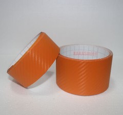 3D Orange / Sheet Car PVC Grain Carbon Fiber Vinyl Tape Wrap Sticker Decors Trim