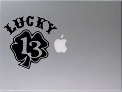 Lucky 13 Decal Vinyl Car Window Sticker ANY SIZE