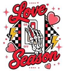 Funny Holiday Sticker (3 Inch) Valentine Skeleton Hand Light Switch Love Off On!