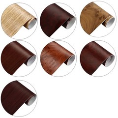 Car Interior Wood Grain Textured Glossy Vinyl Wrap Sticker DIY Decal Sheet Film