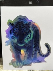 BLUE TIGER Multicolor LED Holographic Rainbow Metallic 3” Vinyl Decal Sticker