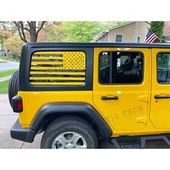 Rear Side Window American Flag Decals For Jeep Wrangler JL JLU 2018-up 4-Door