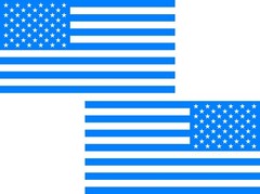 American Flag Left and Right Facing Vinyl Decal Multiple Colors and Sizes