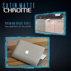 Satin Matte Chrome High Metallic Vinyl Film Wrap Sticker Bubble Free Air SILVER
