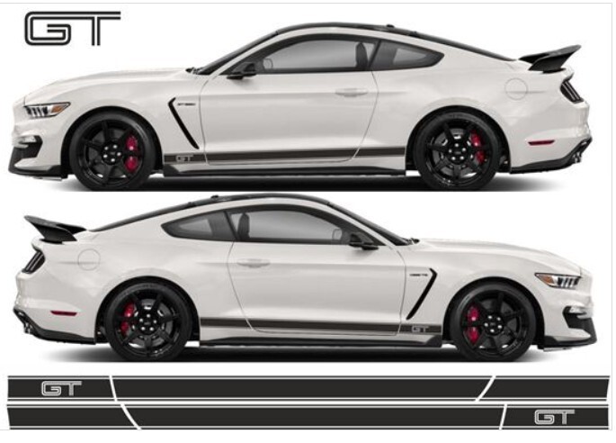 Ford Mustang Side Stripes Graphics Rocker Panel Decals GT
