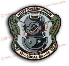 3 INCH Muff Divers Union FUNNY GASSER RAT ROD HOT ROD VINTAGE DECAL