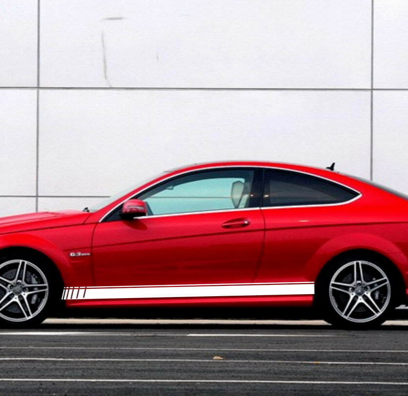 Car Decal Rally Stripe Racing 78” for C63 Vinyl Lower Door Panels Sticker ZC925