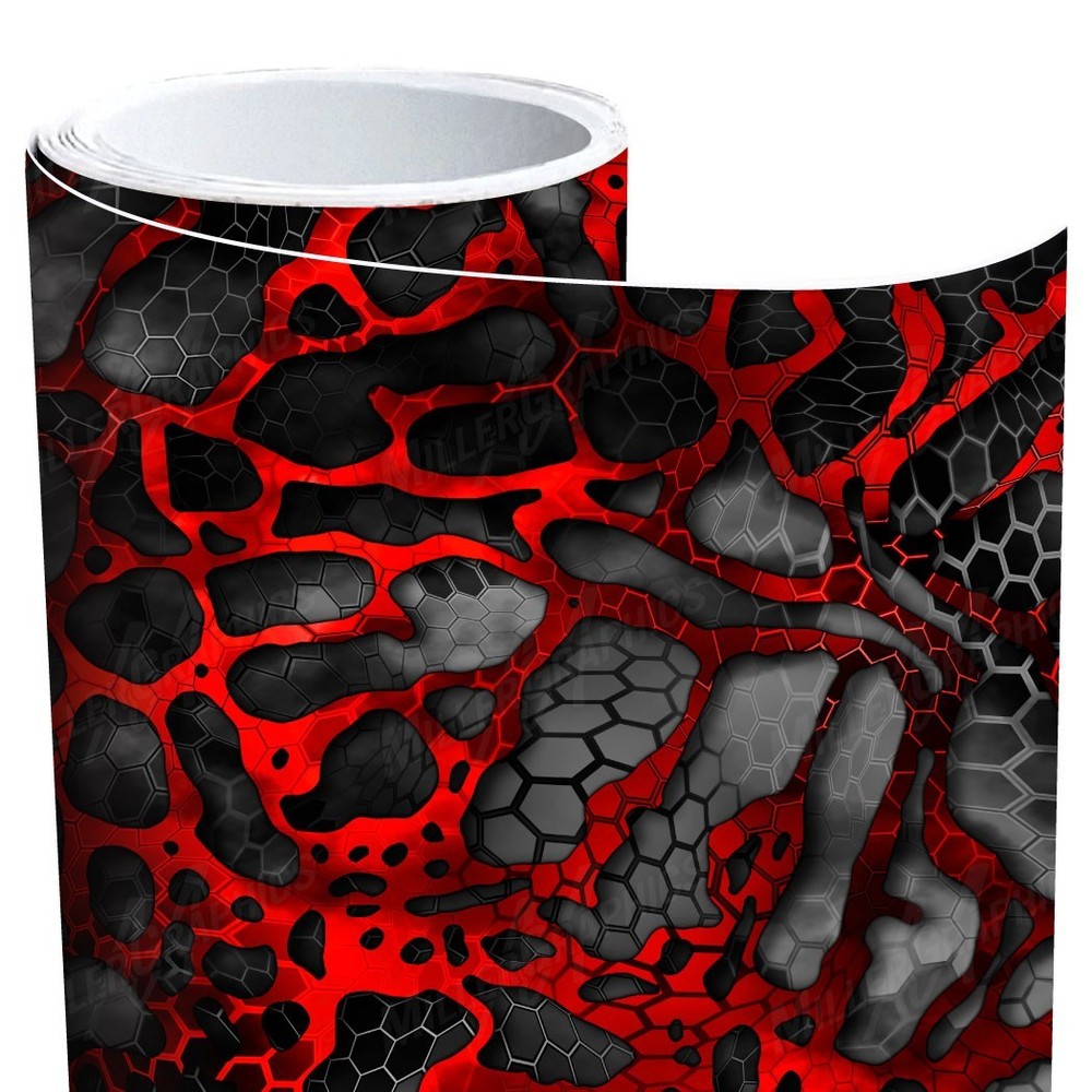 Camo Chameleon XD2 Black and Red Wrap Vinyl Roll Sheet 3M – Many Sizes
