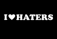 I Love Haters Vinyl Decal Sticker you choose size and color