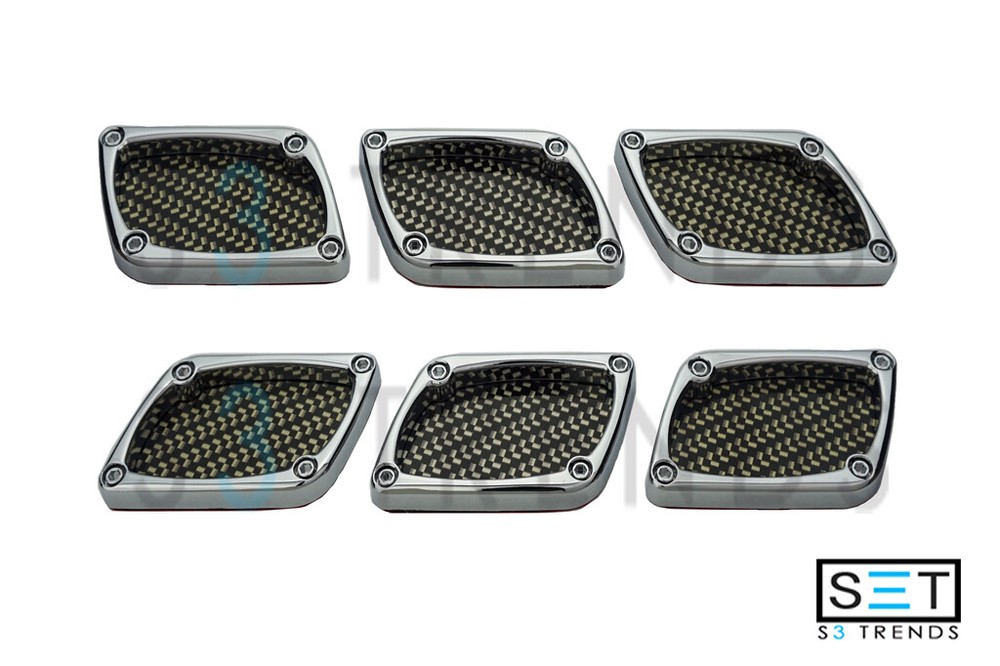 6PC Chrome Black Carbon Port Hole Side Fender Air Vent Accent Car Truck SUV USA