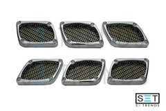 6PC Chrome Black Carbon Port Hole Side Fender Air Vent Accent Car Truck SUV USA