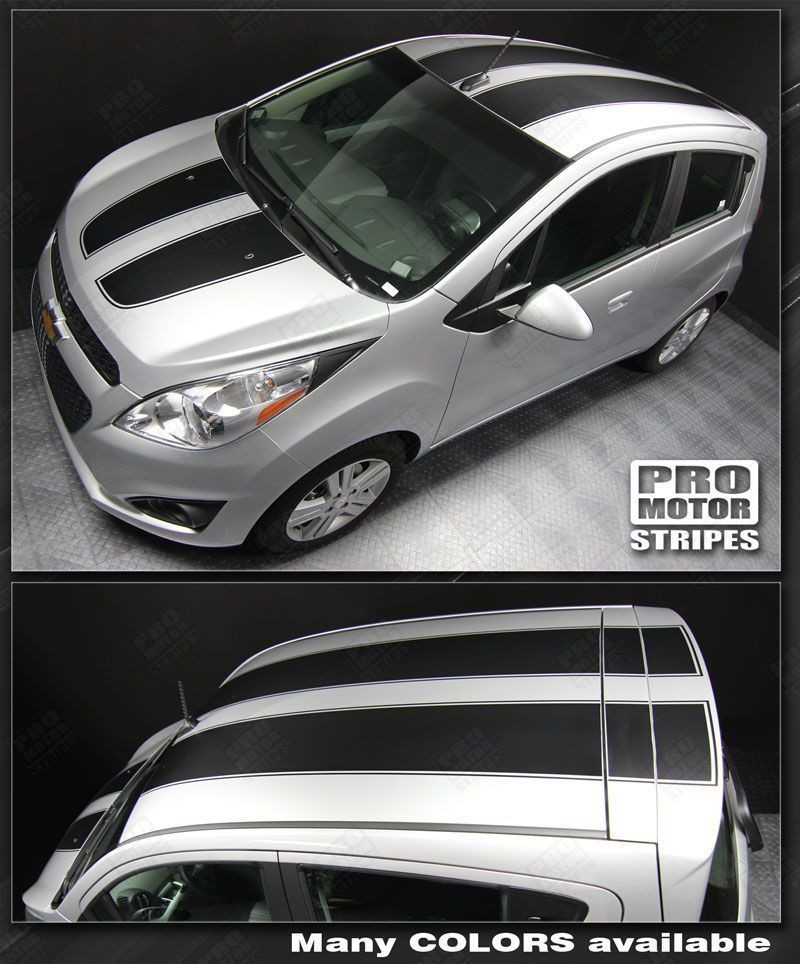 Chevrolet Spark 2013 2014 2015 Rally Racing Double Stripes Decals (Choose Color)