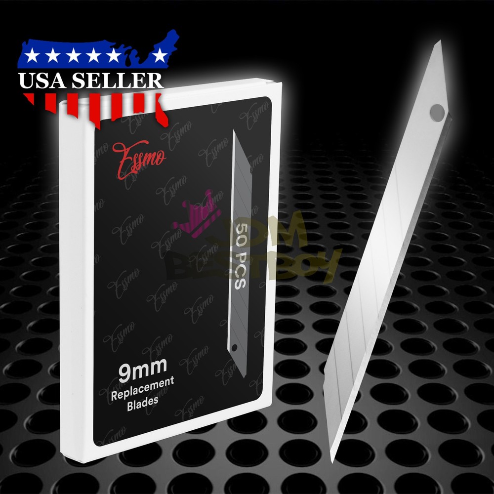 ESSMO 50pcs 30° Utility Knifes Blades Stainless Steel Vinyl Wrap Graphics Tools