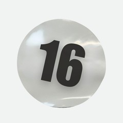 Pair of 12″ Magnetic Race Car Number 16 Circular Magnet