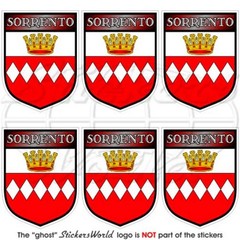 SORRENTO Città di Sorrento Shield ITALY 40mm (1.6″) Vinyl Stickers Decals x6