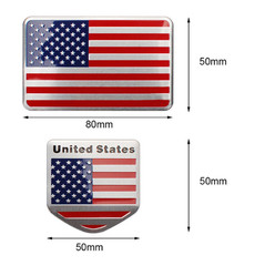 ALUMINUM American Flag Emblem Sticker 3D Decal For Auto, Car, Truck COMBO PACK