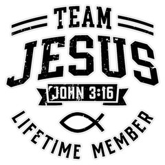 Team Jesus Lifetime Member John 3:16 Window Bumper Sticker Vinyl Decal 5″