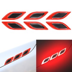 6PCS Auto Car Door Sticker Reflective Tape Safety Warning Decal Universal