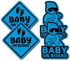 Innovative Stencils Baby On Board Decals Stickers Signs for Car 4 Pack 5″ x 5″