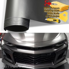 24″ x 60″ Satin Matte Chrome Metallic Dark Gray Vinyl Film Wrap Air Bubble Free