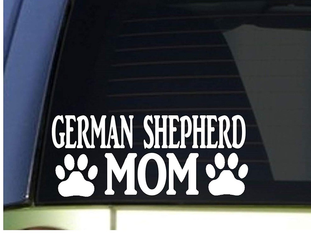 German Shepherd Mom Sticker Vinyl Decal 8″ White