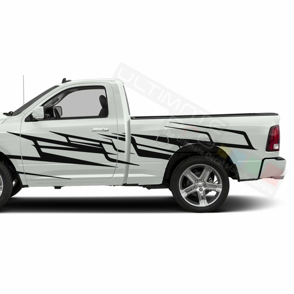 Splash Brush Side Doors Stripes Wrap Decal Sticker for Dodge Regular Cab 1500