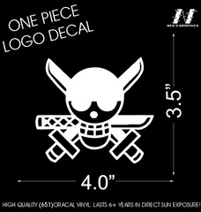 ONE PIECE LOGO Japanese Anime Zoro Decal CUSTOM High Quality Logo Sticker cool