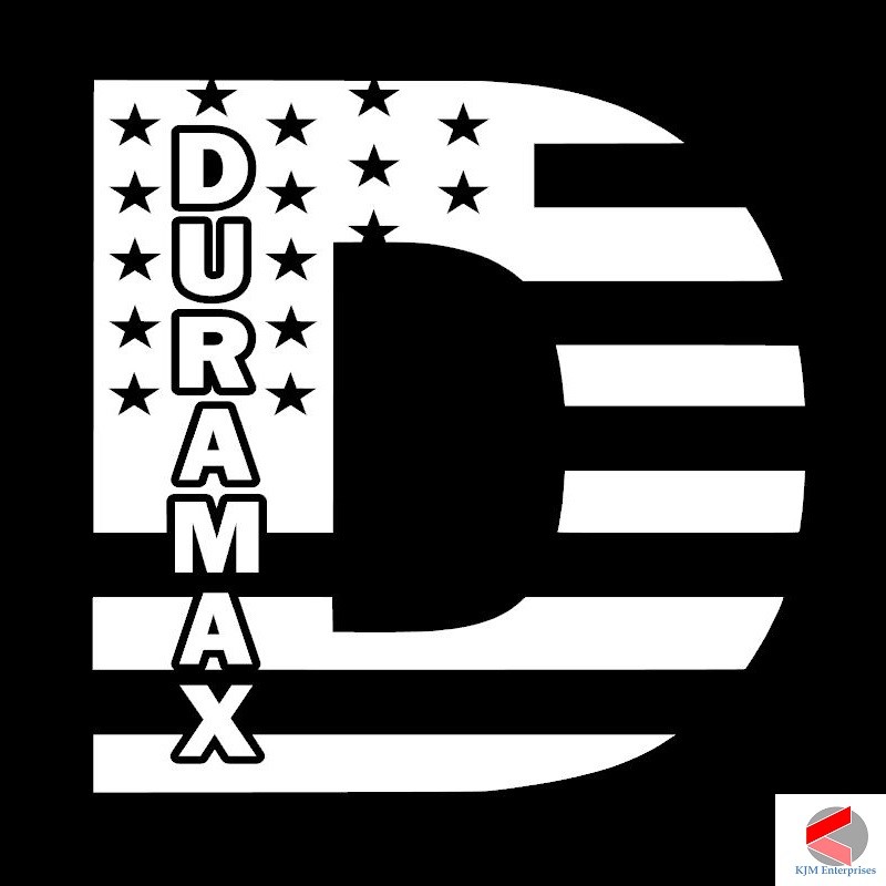 8 Inch Duramax Flag Decal Window Sticker WHITE Chevy Diesel Truck | MADE IN USA