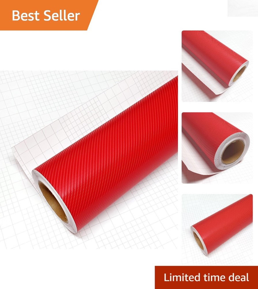 4D Red Carbon Fiber Vinyl Wrap 12