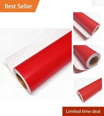 4D Red Carbon Fiber Vinyl Wrap 12