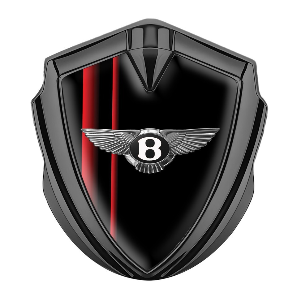 Metal emblem with silicone Bentley logo for car interior and tuning, 60mm/65mm