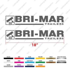 18” Bri-Mar Trailers Logo Decal Sticker – Pair (x2)
