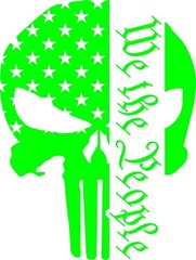 Punisher Skull We the People Patriotic Vinyl Decal Multiple Colors and Sizes