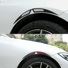 2x Universal Glossy Black Car Exterior Side Fender Vent Air Wing Sticker Trim