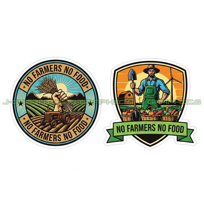 No Farmers No Food Farms Vinyl Decal Sticker Farming 2 Pack A