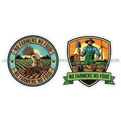 No Farmers No Food Farms Vinyl Decal Sticker Farming 2 Pack A