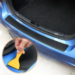 1pc 3D Carbon Fiber Car Threshold Protector Sticker Film Car trunk pedal sticker