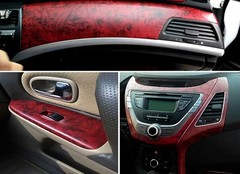 Car Interior Wood Grain Textured Glossy Vinyl Wrap Sticker DIY Decal Sheet Film