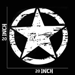 2x 20″ Distressed US Military Army Star Stickers Decal Car Truck SUV Hood Doors