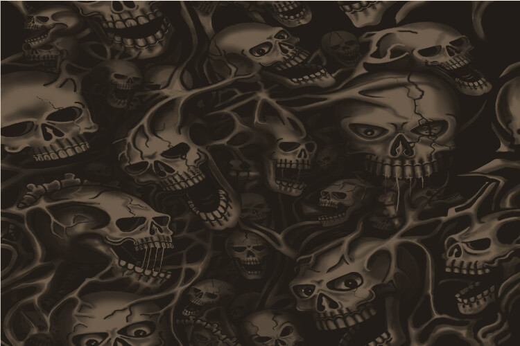 Seamless Beige Ghost Skulls Graphic Decal Vinyl Bike Motorcycle Car Wrap 24×36