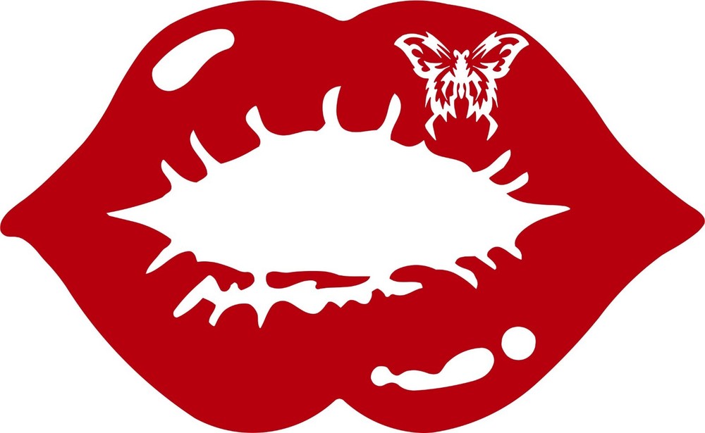 Butterfly Kiss Sexy Lips Mouth Car Truck Window Vinyl Decal Sticker