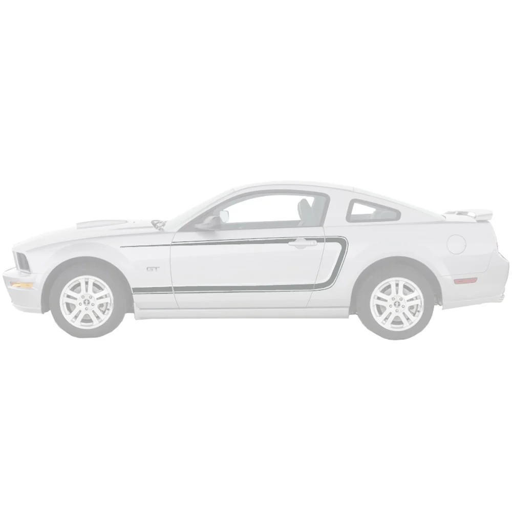 Graphic Express Side Stripe Decal Kit Silver C-Stripe Mustang 2005-2009