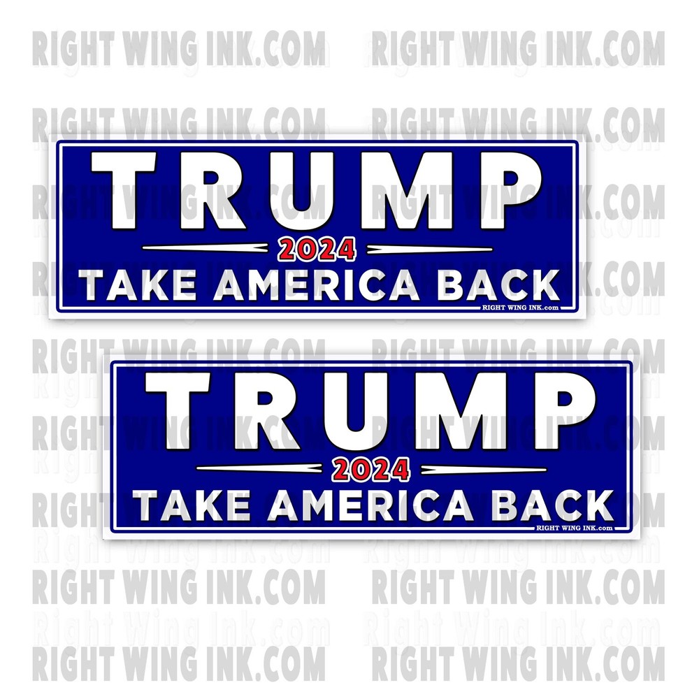 Trump President TAKE AMERICA BACK MAGA 2024 6″ Bumper Sticker Vinyl Decal 2 PACK